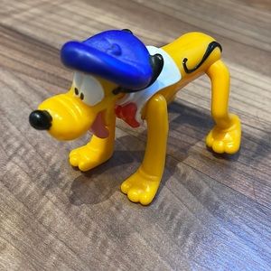 Vintage Disney Pluto Wearing Shirt & Cap 2.5" x 3.5" Poseable Collectible Figure